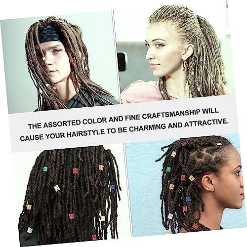 Hollow Hair Buckles for Braiding 100pcs Metal Hair Accessories Dreadlocks Set Colorful Braiding Ropes