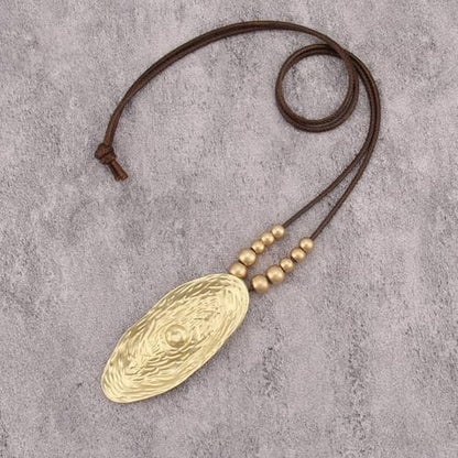 Bohemian Necklaces for Women Long Leather Necklace with Large Pendant Chunky Boho Hippie Jewelry Pendant Chocker Necklace - style: Bohemian Leather Necklace
