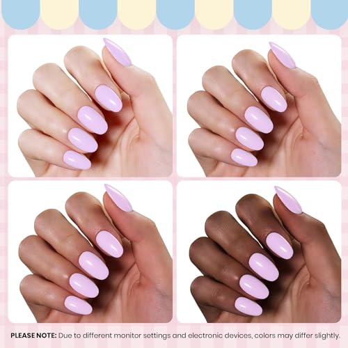 Beetles Purple Gel Nail Polish, Lavender Macarons, Light Purple Gel Polish | Color-Matched Bottle Design, Soak Off UV LED, Long-Lasting Nails Art for Home DIY & Holiday - color: J - Creme Purple | Lavender Macarons