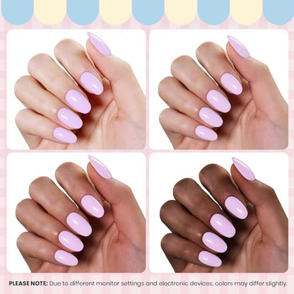 Beetles Purple Gel Nail Polish, Lavender Macarons, Light Purple Gel Polish | Color-Matched Bottle Design, Soak Off UV LED, Long-Lasting Nails Art for Home DIY & Holiday - color: J - Creme Purple | Lavender Macarons