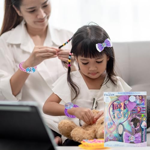 Disney Frozen Hair Accessories Set with Bows, Brush & Mirror, Ages 3+