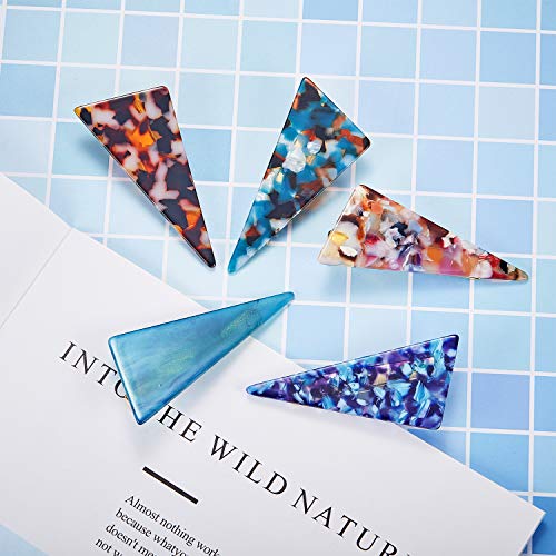 Geyoga 10 Pieces Acrylic Resin Hair Clips Barrettes Geometric Alligator Hair Clips Colorful Marble Pattern Hairpins Styling for Women Accessories