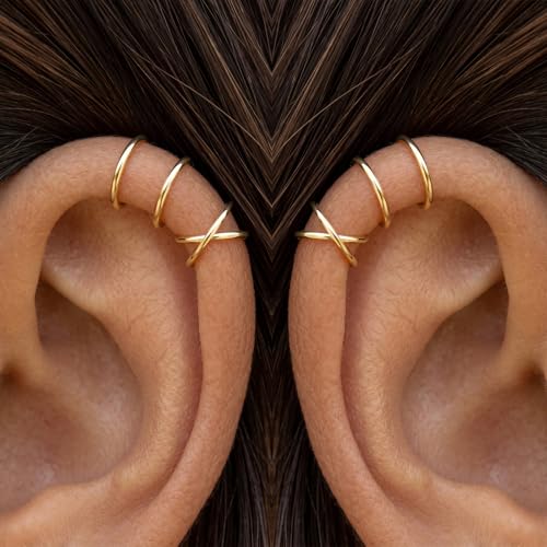 Ear Cuffs Non Piercing Ear Cuff Earrings for Women Gifts Trendy Stuff Clip on Cartilage Earrings Stacks Fake Earrings Jewelry Gifts - color: A1:1pcs chain pearl ear cuff silver