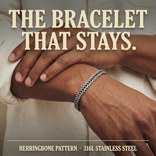 Galis Chain Bracelets For Men - Premium Stainless Steel, Silver, Gold Plated Non Tarnish - Mens Jewelry, Fathers Day Gift - color: Silver, size: 7 Inches