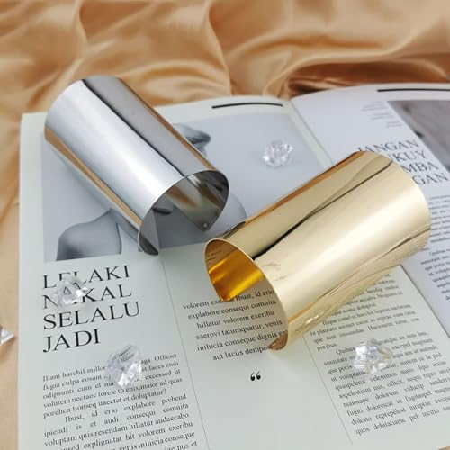 2Pcs Cuff Bangle Bracelet for Women Open Wide Wire Bracelets Gold Wrist Cuff Wrap Bracelet Adjustable - color: Silver1