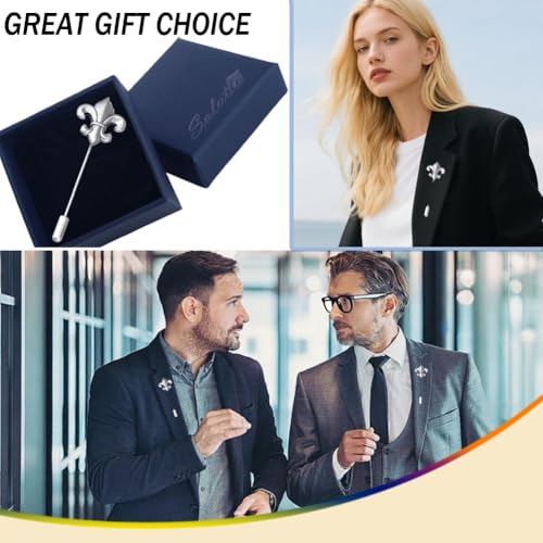 Boutonniere Suit Lapel Stick Brooch Pin - color: Lance Silver