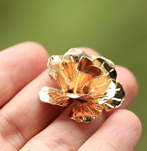3pcs Men's Brooch Pins Rose Flower Lapel Stick Brooch Pins for Sui - color: Gold