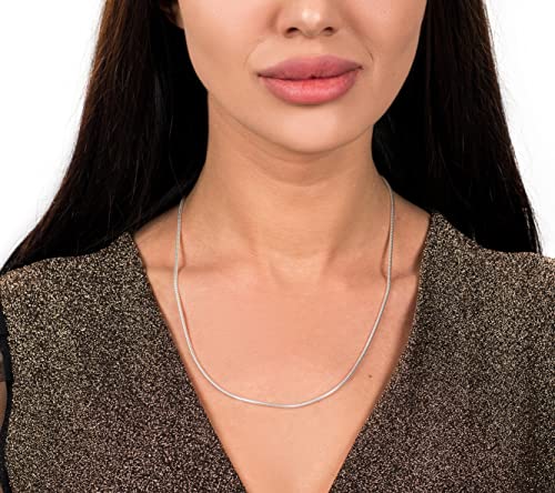 Savlano 925 Sterling Silver 2mm Solid Italian Round Diamond Cut Flexible Snake Chain Necklace With Gift Box For Men & Women - Made in Italy
