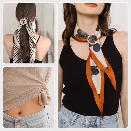 BATHRINS 20PCS Silk Scarf Ring Clip,Shirt Cinch Clip Set for Women Clothing with Storage Bag for Loose Clothes Corner Knotted Button Tightener