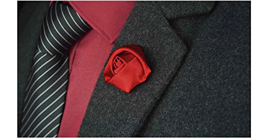 Gentleman's Essentials Premium Handmade Flower Lapel Pin Boutonniere - color: Blush Pink [Rose Bud]