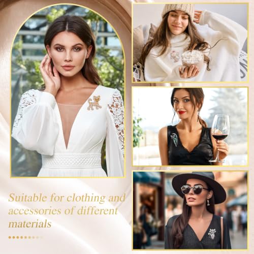 12 Pcs Women Brooches Bulk Vintage Rhinestone Pin Set - style: Cat
