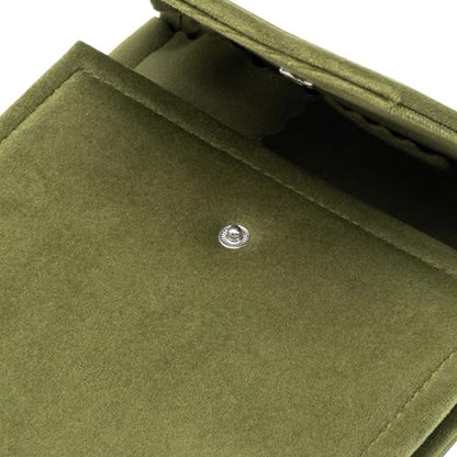 Velvet Necklace Jewelry Travel Folder Storage Display Case (Olive Green) - color: Olive Green