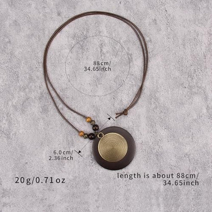 Bohemian Necklaces for Women Long Leather Necklace with Large Pendant Chunky Boho Hippie Jewelry Pendant Chocker Necklace - style: Bohemian Pendant Necklace