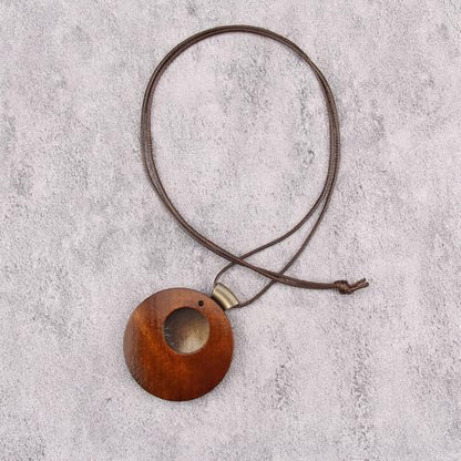 Bohemian Necklaces for Women Long Leather Necklace with Large Pendant Chunky Boho Hippie Jewelry Pendant Chocker Necklace - style: Big Pendant Necklace