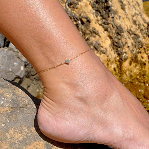Starain 12Pcs Summer Beach Anklets for Women Waterproof Gold Silver Chain Ankle Bracelets Cute Women's Foot Anklet Set 7.9-10.5 inch Adjustable - color: 12Pcs Gold Anklets