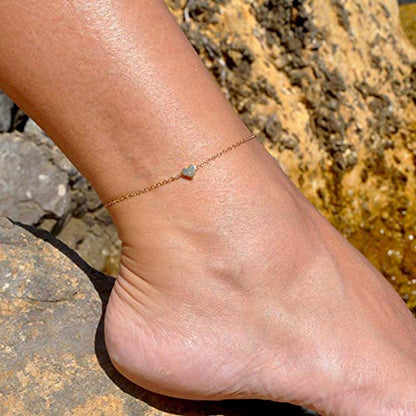 Starain 12Pcs Summer Beach Anklets for Women Waterproof Gold Silver Chain Ankle Bracelets Cute Women's Foot Anklet Set 7.9-10.5 inch Adjustable - color: 12Pcs Gold Anklets
