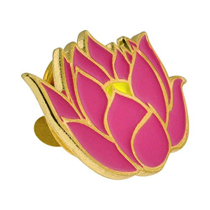 PinMart Flower Trendy Enamel Lapel Pin - color: Pink Lotus, size: 10 Pack