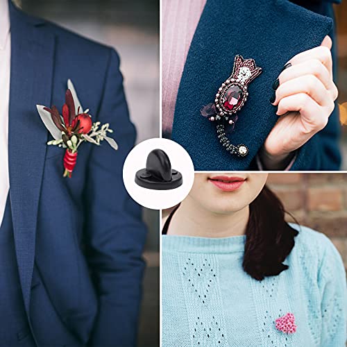 400pcs PVC Rubber Pin Backs Heliltd Butterfly Clutch Pins Backing Keepers Replacement for Uniform Badges Backing Holder Clasp Lapel Pin Enamel Pins - color: black1