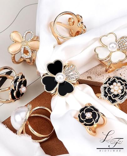 Scarf Rings Buckle And Slides For Women Scarves Pin Tshirt Ties Clip For The Side 3CP - color: White butterfly silk scarf buckle