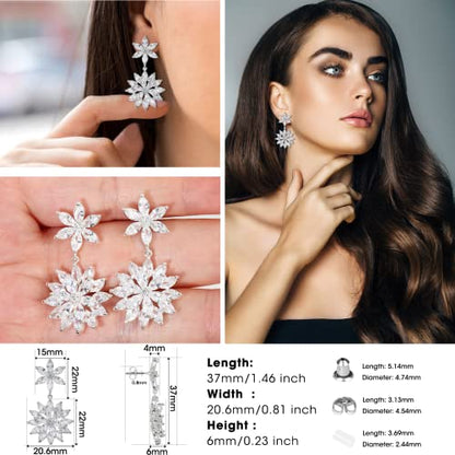 Earrings Holy Stud Earrings for Girls/Women, Sliver Gold Wedding Earrings for Bridesmaids - color: Double Daisy|Silver
