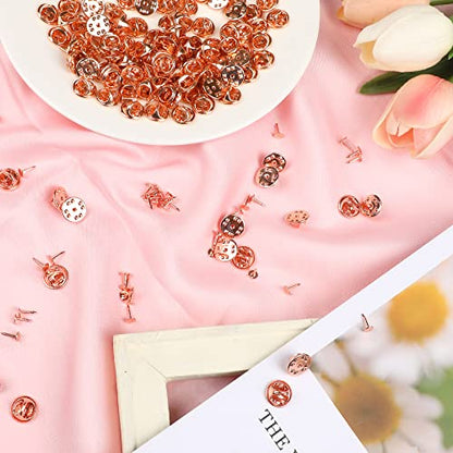 JANYUN 120 Pairs Butterfly Clutch Tie Tacks Pin Back Metal Locking | Rose Gold,Metal Holder Clasp Lock Backings,Replacement with 8mm Length 4mm Width Blank Pin for Brooch Lapel Enamel Craft Mak - color: Rose Gold, size: 4mm