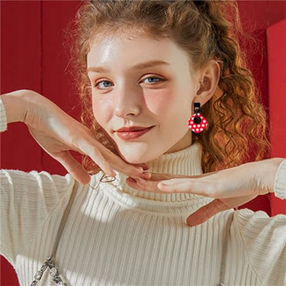 ONLYJUMP Exaggerated Geometry Earrings Acrylic Round Square Triangle Heart Dangle Earrings for Women Multilayer Bohemia Earrings Classic Retro Minimalist Earrings Statement Jewelry - color: Red