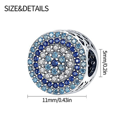 Pandach 925 Sterling Silver Charms Beads for Bracelets and Necklaces Butterfly and Headphones Pendants Clover Charms Jewelry Gift for Women - style: Classic Blue Eye