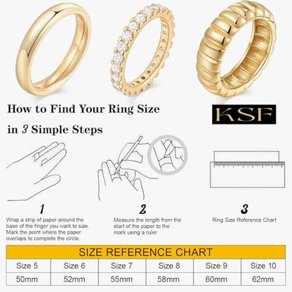 KSF 2Pcs / 3Pcs / 4Pcs Stackable Rings for Women, Gold and Silver Plated Stack Ring Set for Everyday Wear, Gift for Her - color: Style2