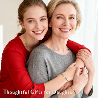 Inspirational Bracelets Gifts for Women: Healing Natural Stone Beads Bracelets - Birthday Mothers Day Gifts Thinking of you Get Well Soon Gift for Women Friends Sister Mom - color: HEART-DAUGHTER