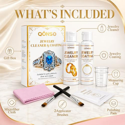 Jewelry Protective Coating & Cleaner Kit for Silver,Gold & Jewelry | Restores Shine and Provides Long-Lasting Protection