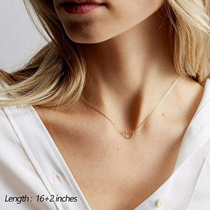 Turandoss Dainty Layered Choker Necklace, Handmade Y Pendant Necklace Multilayer Bar Disc Necklace Adjustable Layering Choker Necklaces for Women - style: 2PCS - simulated Pearls&Circle