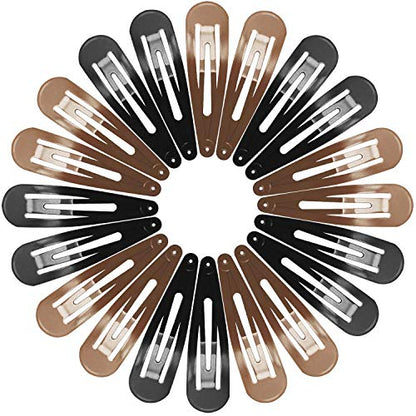 Women Hair Clips, Funtopia 40 Pcs 7cm/2.8 Inch Long No Slip Metal Hair Clip | Large Snap Hair Clips Barrettes Hairpins for Thick Hair (Brown, Black) - color: b.Black&Brown