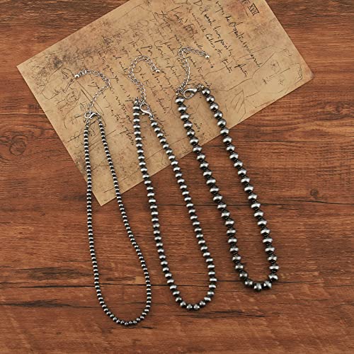Navajo Pearl Necklace Western Jewelry for Women Cowgirl | Layered Western Necklaces Country Concert Choker Jewelry Gift - color: turquoise 8mm