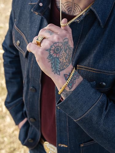 RIDGE 5mm Curb Chain for Men, Rugged and Durable Men’s Chain Necklace with Secure Clasp - color: 18K Gold (20")