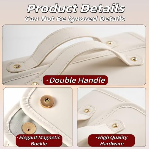 Large Makeup Bag Faux Leather Cosmetic Bag Travel Clear Toiletry Bag for Women Girls Daily Portable Makeup Organizer.
