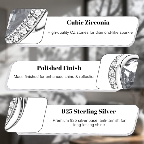 LaMenars 925 Sterling Silver Charms for Pandora Bracelets & Necklaces | Bead Charms Birthday Holiday Jewelry Gifts For Women - color: April Birthstone