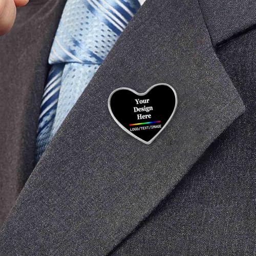 Custom Lapel Pins With Logo - Custom Pins Customized Buttons for men Customized Pin Bulk - color: Love-Silver