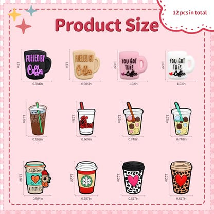 12pcs Coffee Silicone Focal Beads for pens | Focal Beads for Keychain Making,Pens,Bracelet,Necklace Crafts, Bulk Silicone Beads for DIY（Coffee） - color: Coffee cup