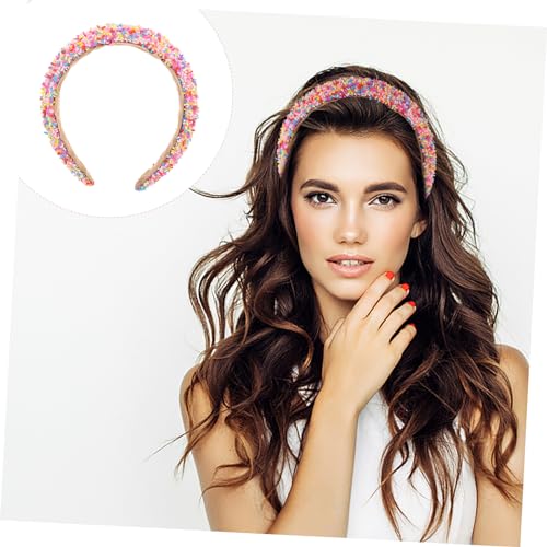 Women Headband Padded Wide Headband Face Care Accessory Hair Band Reusable Portable Comfortable Wide Edge Fashion Headwear for Daily Parties Weddings Jeweled Hairband for Women