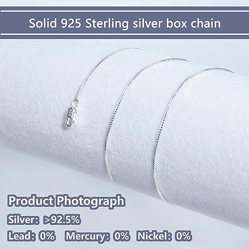 NAG.HC 925 Sterling Silver Chain 0.8MM Delicate Box Chain - Italian Necklace Chain - Tiny&Thin&Strong -Friendly Price & Quality 14"-30" - color: Silver, size: 16.00