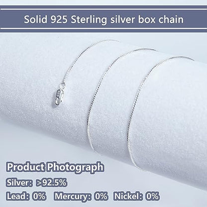 NAG.HC 925 Sterling Silver Chain 0.8MM Delicate Box Chain - Italian Necklace Chain - Tiny&Thin&Strong -Friendly Price & Quality 14"-30" - color: Silver, size: 16.00