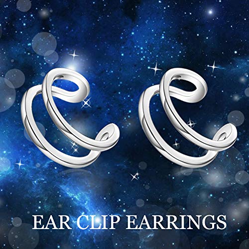 YFN Ear Cuff Wrap Earrings 925 Sterling Silver Non Pierced Cartilage Earring for Women Jewelry Gifts - color: White