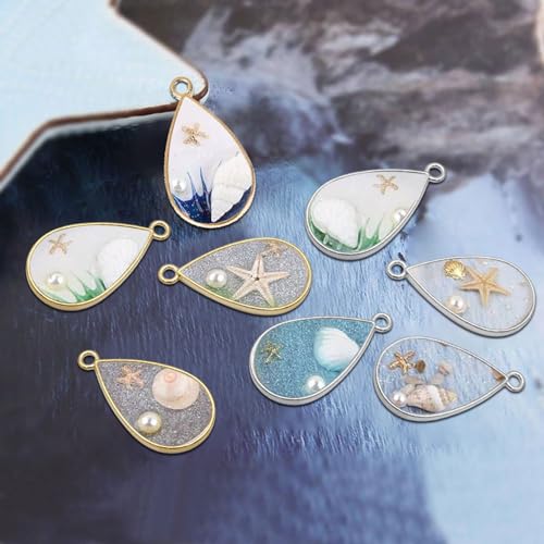 100pcs Open Bezel Pendants Teardrop Open Back Frame Pendant Hollow Frame Pendants Resin Casting Frame Pendant for Pressed Flower, Earrings, Bracelet, DIY Crafts(K Gold,White K) - color: K Gold,White K;Teardrop
