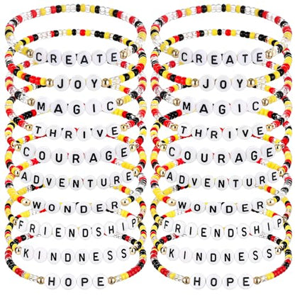 Liliaafar 20 Pcs Inspirational Friendship Bracelets Bulk Adjustable Motivational Beaded Bracelets for Back to School Teacher Gifts Classroom Party Favors - style: Cartoon Story Seed Bead