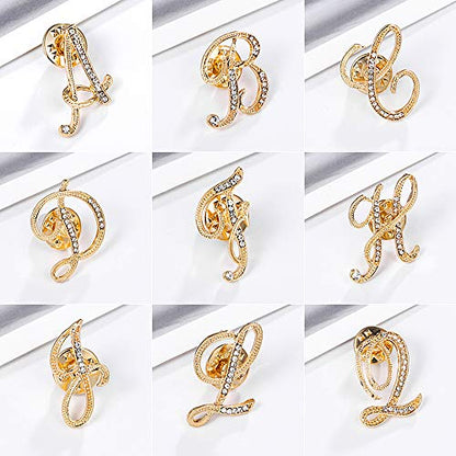 Initial Letter Brooch Pin Small Lapel Pin Tie Tack Name Personalized Gifts for Women Men Gold A-Z - style: J