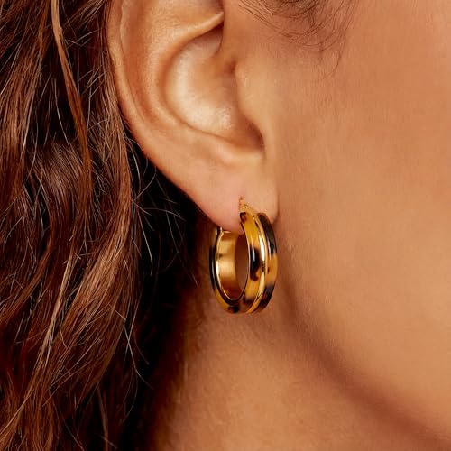 Dr's gift Chunky Leopard Print Earrings for Women 14K Gold Plated Statement Huggie Hoop Earrings Brown Acrylic Tortoise Resin Cheetah Trendy Jewelry - color: Leopard 2