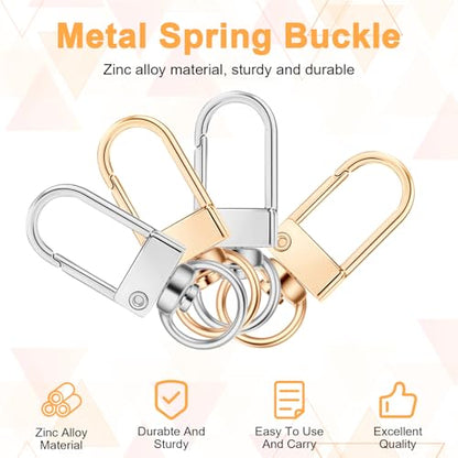 Lobster Claw Clasp 30 PCS Gold & Silver Keychain Hooks 360°Swivel Snap Hooks Metal Rotating Lanyard Hook Small Key Chain Rings for Jewelry Making Purse Bag Connector DIY Making Kit Accessories