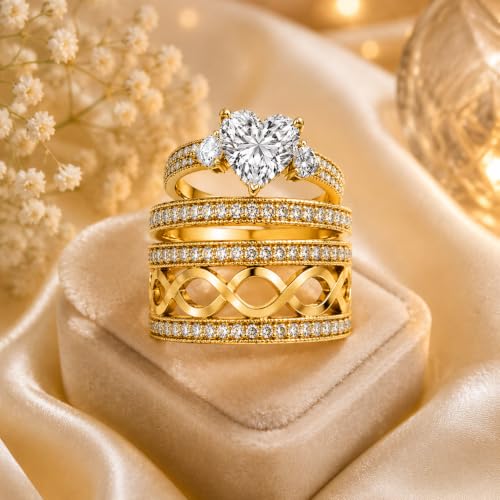 3Piece Moissanite Ring Set for Couples 925 10K 14K 18K Moissanite Wedding Ring - style: Ring 4