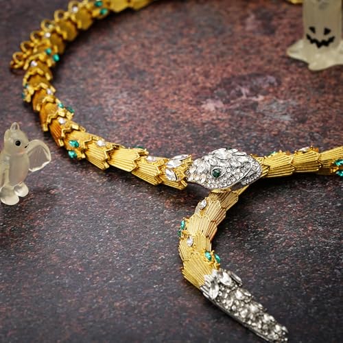 FANZE Snake Necklace for Women，Adjustable Punk Gold Snake Choker Necklace Halloween Gifts Party Multi-Purpose Jewelry - color: gold