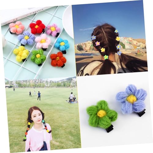 12pcs Flower Bobby Pins Hair Clips Mixed Colors Birthday Hair Accessories Sweet Headwear Set Random Color